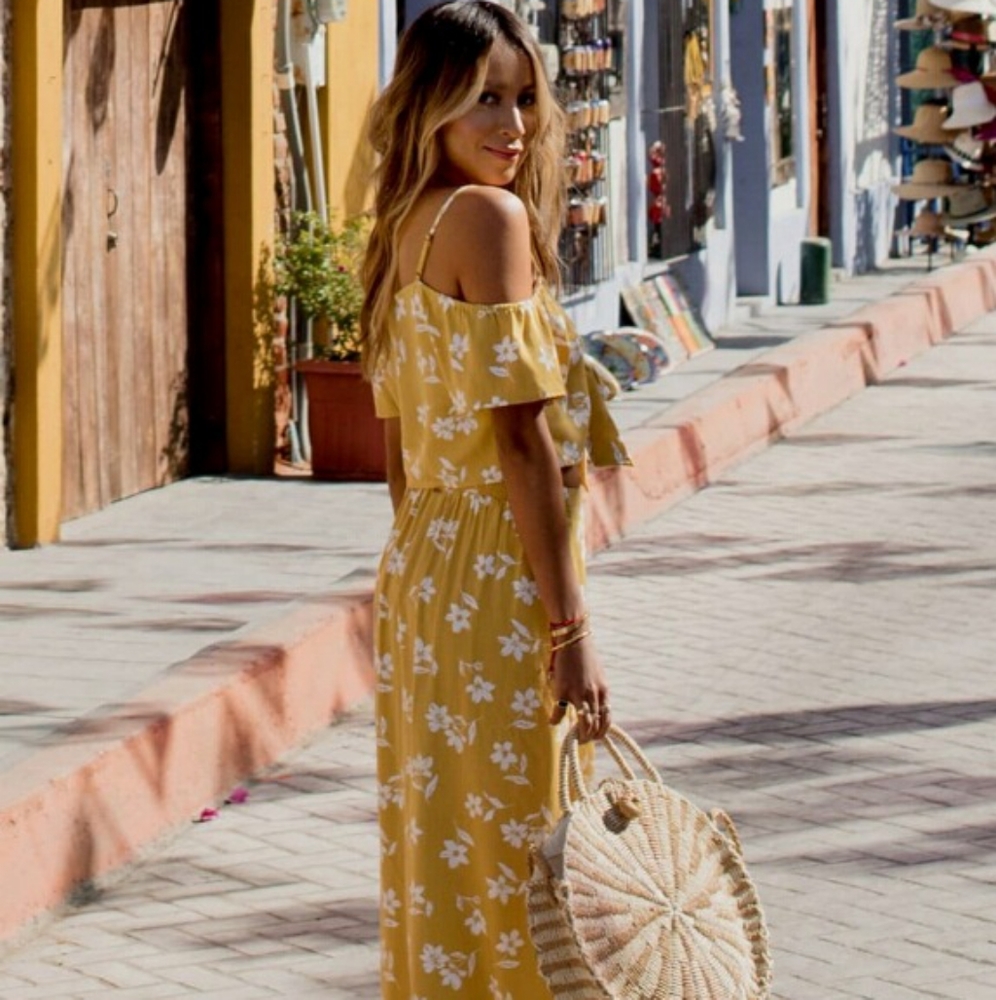Billabong Yellow Floral Maxi Dress